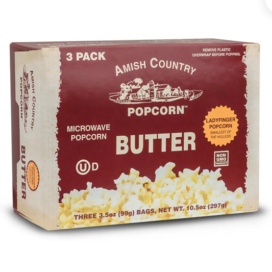 Butter Microwaveable Popcorn - 3 count "Ladyfinger"