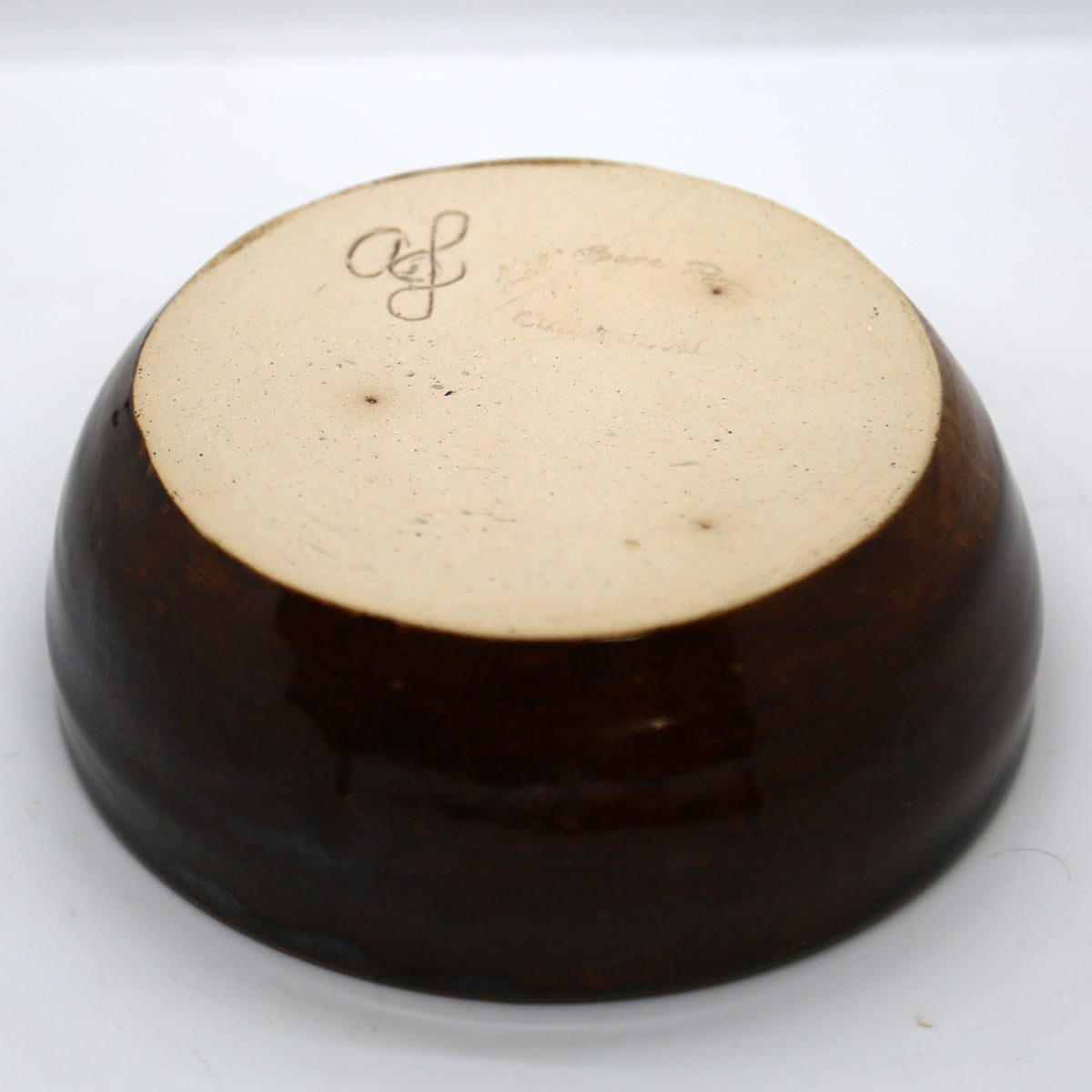 Pottery - Decorative Bowl with Etched Fern Leaf