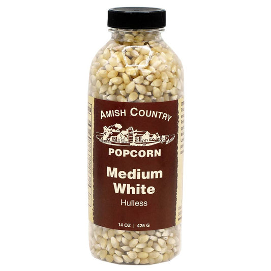 14oz Bottle Medium White Hulless Popcorn